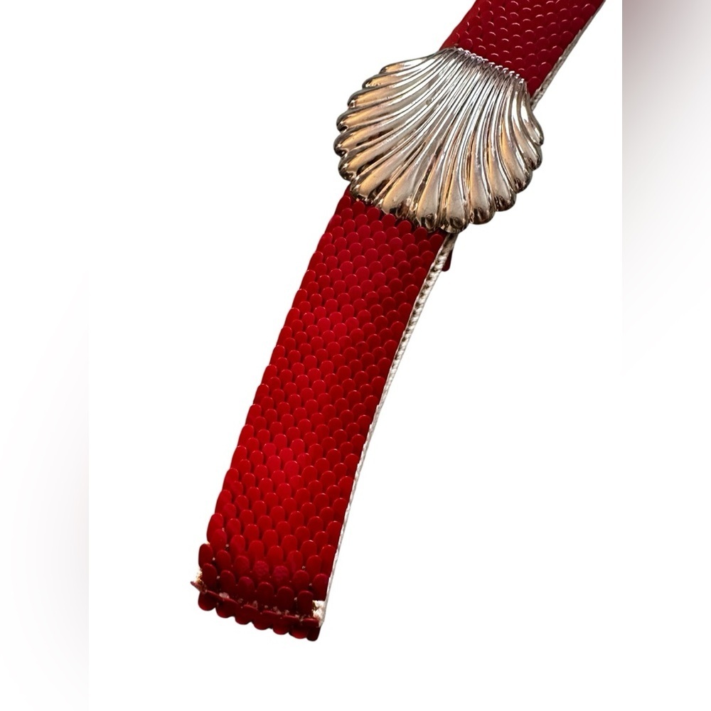 Vintage red mermaid shell belt, o/s - Picture 4 of 8